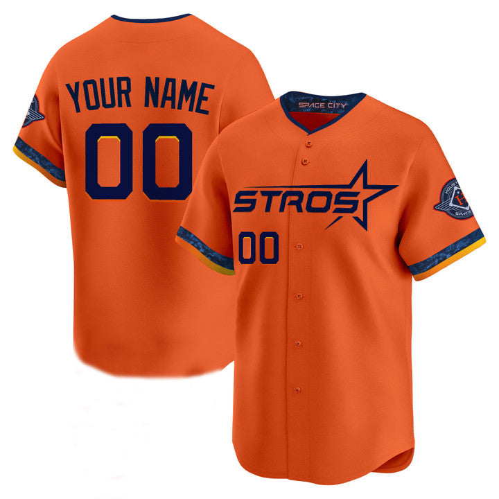 Custom Houston Astros Orange 2025 City Connect Limited Stitched Baseball Jersey