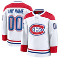 Custom M.Canadiens Fanatics Away Premium Jersey - White Stitched American Hockey Jerseys