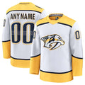 Custom N.Predators  Fanatics Away Premium Jersey - White Stitched American Hockey Jerseys