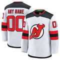 Custom NJ.Devils Fanatics Away Premium Jersey - White Stitched American Hockey Jerseys