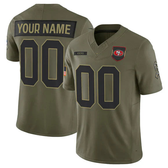 Custom SF.49ers Olive 2025 Salute to Service Limited Jerseys