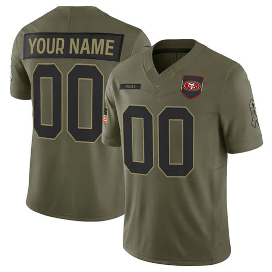 Custom SF.49ers Olive 2025 Salute to Service Limited Jerseys