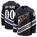 Custom W.Capitals Fanatics Alternate 50th Anniversary Premium Jersey - Black Stitched American Hockey Jerseys