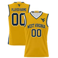 W.Virginia Mountaineers GameDay Greats Unisex Lightweight NIL Pick-A-Player Basketball Jersey - Gold American College Jerseys