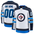 Custom W.Jets Fanatics Away Premium Jersey - White Stitched American Hockey Jerseys