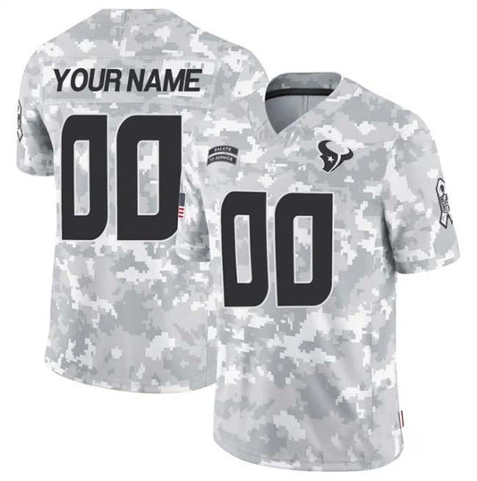 Custom H.Texans Active Player 2024 F.U.S.E Arctic Camo Salute To Service Limited Stitched Football Jersey