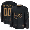 Custom P.Flyers Fanatics 2024 Military Appreciation Personalized Long Sleeve Practice Jersey - Black Stitched American Hockey Jerseys