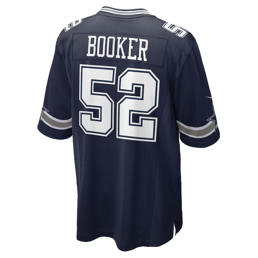 D.Cowboys #52 Tyler Booker Navy 2025 Draft First Round Pick Game American Football Jersey