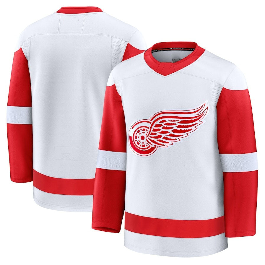 D.Red Wings Supporters Away Premium Jersey - White Stitched American Hockey Jerseys