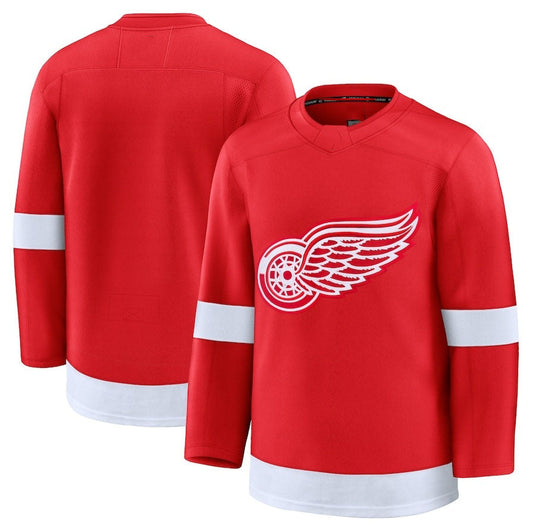 D.Red Wings Fanatics Home Premium Jersey - Red Stitched American Hockey Jerseys