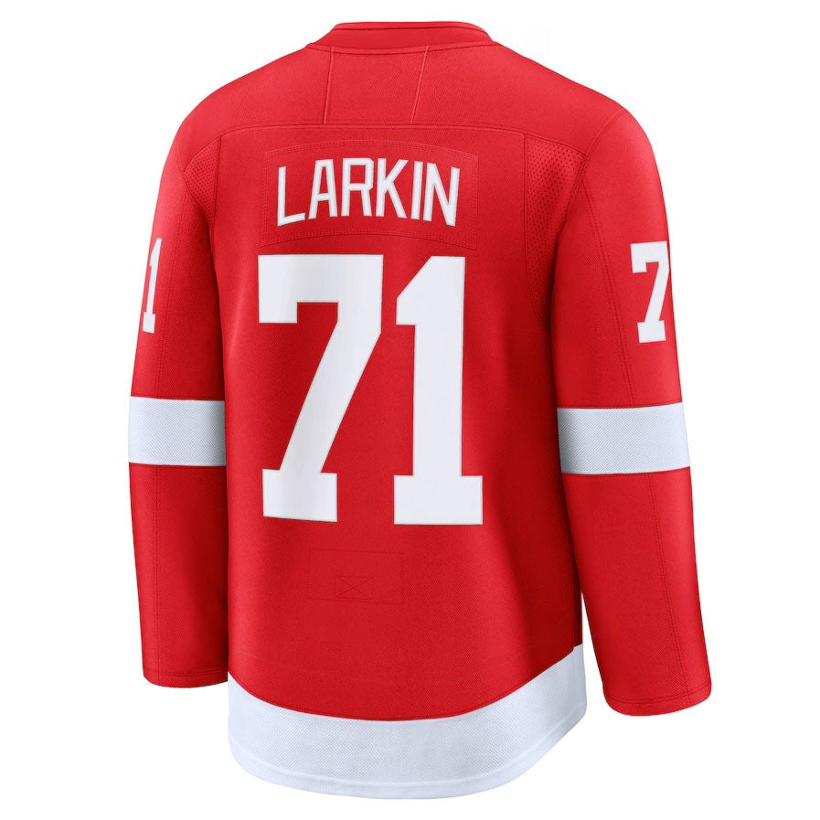 D.Red Wings #71 Dylan Larkin Supporters Home Premium Jersey - Red Stitched American Hockey Jerseys