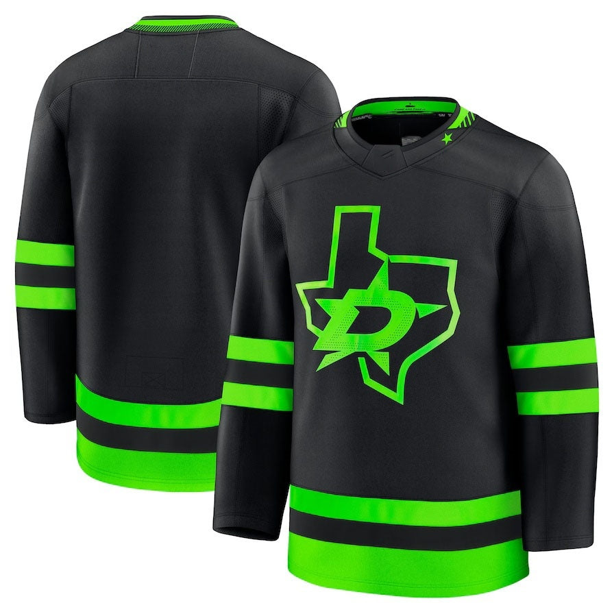D.Stars Supporters Alternate Premium Jersey - Black Stitched American Hockey Jerseys