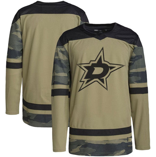 D.Stars Military Appreciation Team Authentic Practice Jersey - Camo Stitched American Hockey Jerseys