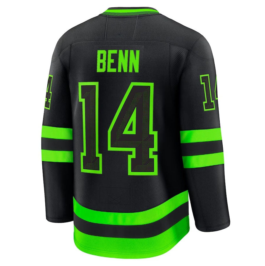 D.Stars #14 Jamie Benn Supporters Alternate Premium Jersey - Black Stitched American Hockey Jerseys