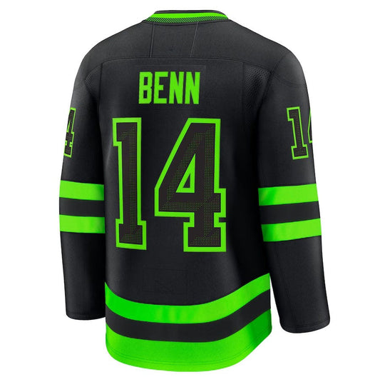 D.Stars #14 Jamie Benn Fanatics Alternate Premium Jersey - Black Stitched American Hockey Jerseys