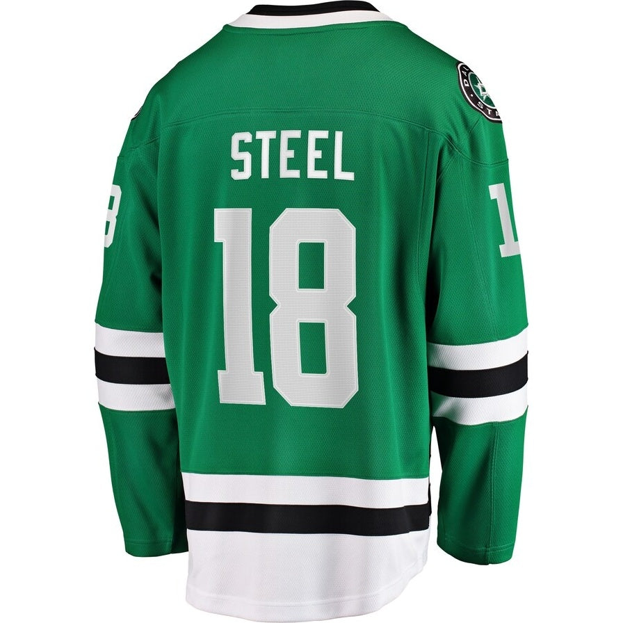 D.Stars #18 Sam Steel Supporters Home Breakaway Jersey - Kelly Green Stitched American Hockey Jerseys