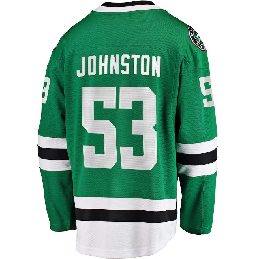 D.Stars #53 Wyatt Johnston Supporters Home Breakaway Player Jersey - Kelly Green Stitched American Hockey Jerseys