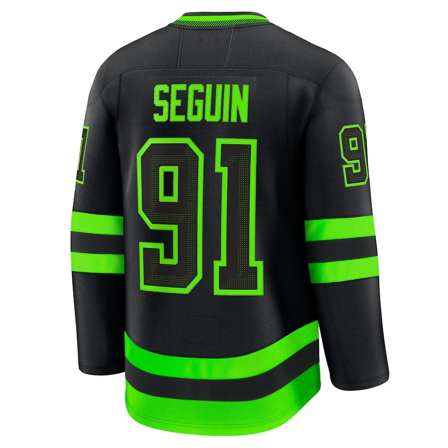 D.Stars #91 Tyler Seguin Supporters Alternate Premium Jersey - Black Stitched American Hockey Jerseys