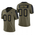 Custom D.Cowboys Olive 2021 Salute To Service Limited Football Jersey