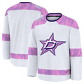 D.Stars Supporters 2024 Hockey Fights Cancer Practice Jersey - White Stitched American Hockey Jerseys