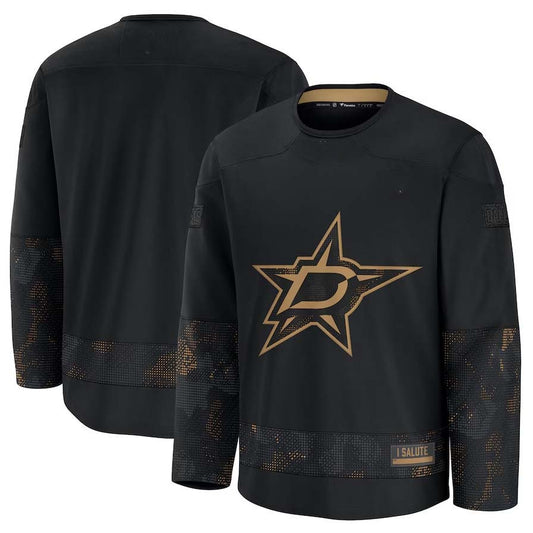 D.Stars Fanatics 2024 Military Appreciation Practice Jersey - Black Stitched American Hockey Jerseys