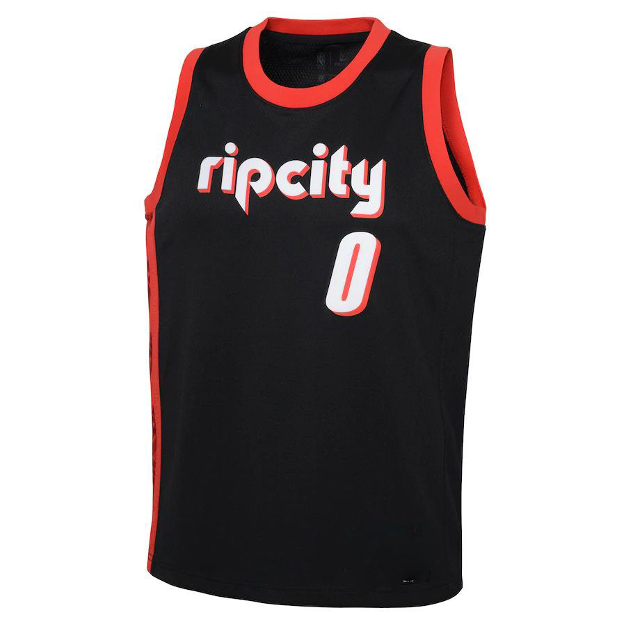 P.Trail Blazers #0 Damian Lillard 2021-22 Swingman Jersey City Edition Black Stitched American Basketball Jersey