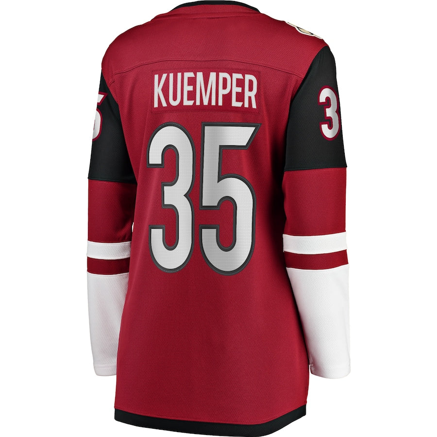 A.Coyotes #35 Darcy Kuemper Supporters Branded Home Premier Breakaway Player Jersey Garnet Stitched American Hockey Jerseys