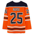 E.Oilers #25 Darnell Nurse Supporters Authentic Autographed Jersey Orange Stitched American Hockey Jerseys
