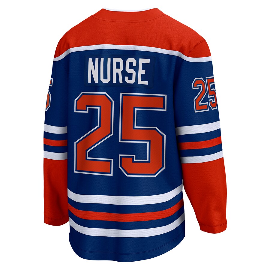 E.Oilers #25 Darnell Nurse Supporters Branded Home Breakaway Player Jersey Royal Stitched American Hockey Jerseys