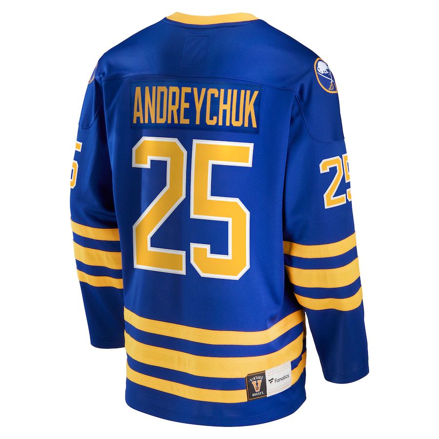 B.Sabres #25 Dave Andreychuk Supporters Branded Breakaway Retired Player Jersey Royal Stitched American Hockey Jerseys