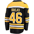 B.Bruins #46 David Krejci Supporters Branded Home Breakaway Player Jersey Black Stitched American Hockey Jerseys