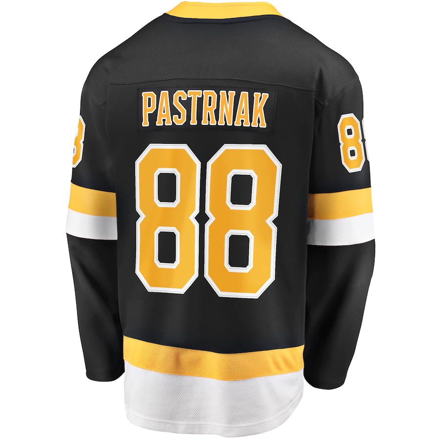B.Bruins #88 David Pastrnak Supporters Branded Alternate Premier Breakaway Player Jersey Black Stitched American Hockey Jerseys