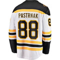 B.Bruins #88 David Pastrnak Supporters Branded Away Premier Breakaway Player Jersey White Black Stitched American Hockey Jerseys