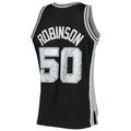 S.Antonio Spurs #50 David Robinson Mitchell & Ness 1996-97 Hardwood Classics  75th Anniversary Diamond Swingman Jersey Black Stitched American Basketball Jersey