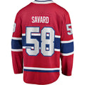 M.Canadiens #58 David Savard Supporters Branded Home Breakaway Player Jersey Red Stitched American Hockey Jerseys
