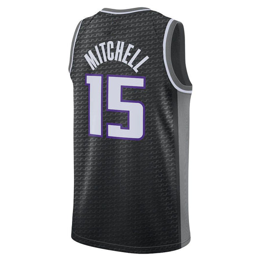 S.Kings #15 Davion Mitchell Jordan Brand 2022-23 Statement Edition Swingman Jersey Black Stitched American Basketball Jersey