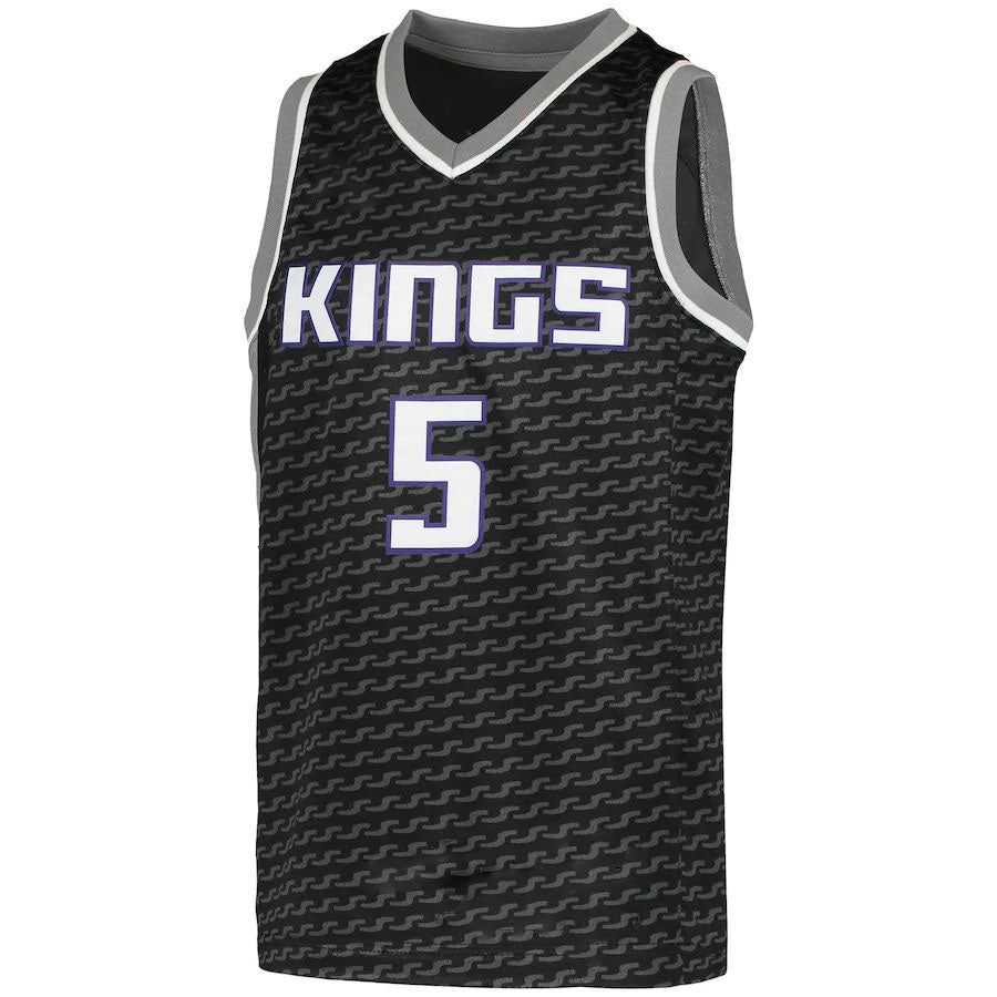 S.Kings #5 De'Aaron Fox Jordan Brand  Swingman Player Jersey Statement Edition Black Statement Edition Stitched American Basketball Jersey