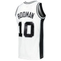 S.Antonio Spurs #10 Dennis Rodman Mitchell & Ness 1993-94 Hardwood Classics Swingman Jersey White  Stitched American Basketball Jersey