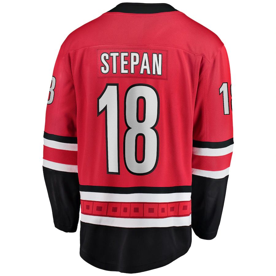 C.Hurricanes #18 Derek Stepan Supporters Branded Home Breakaway Player Jersey Red Stitched American Hockey Jerseys