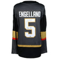 V.Golden Knights #5 Deryk Engelland Supporters Authentic Autographed Breakaway Jersey with Vegas Born Inscription Gray Stitched American Hockey Jerseys