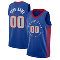Custom D.Pistons 2020-21 Swingman Jersey Blue City Edition American Stitched Basketball Jersey