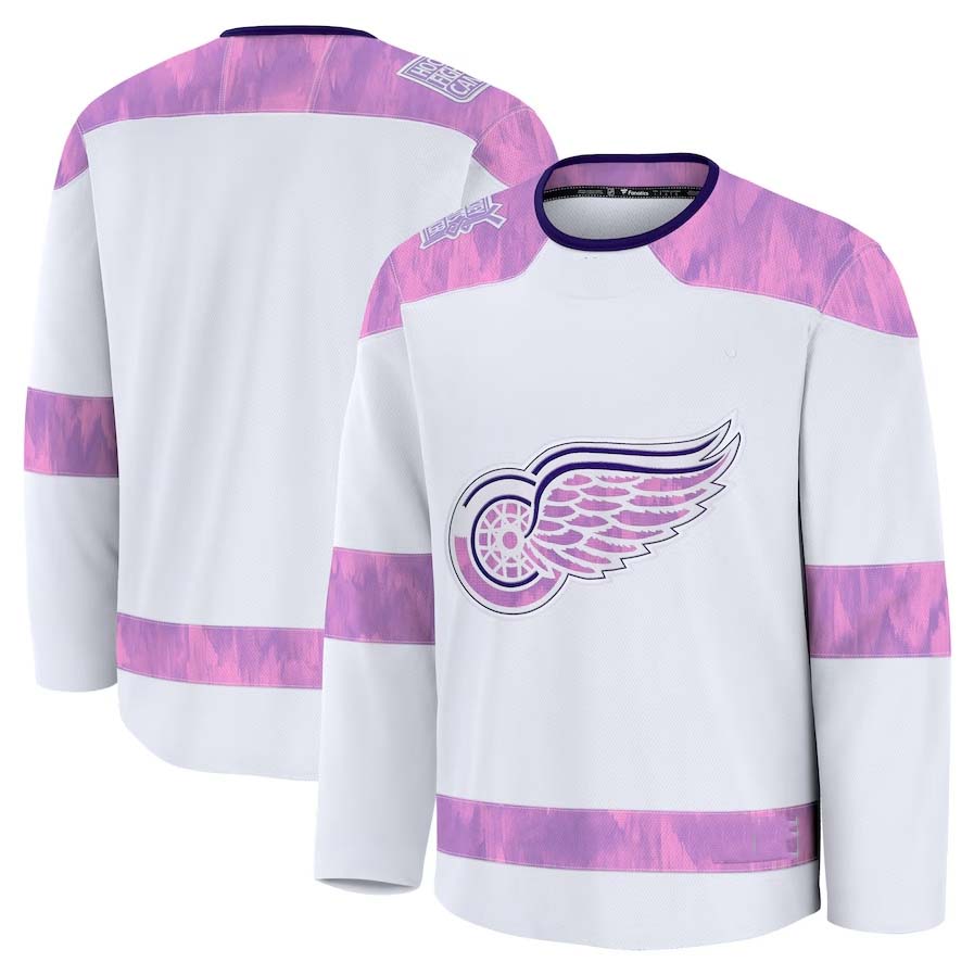 D.Red Wings Supporters 2024 Hockey Fights Cancer Practice Jersey - White Stitched American Hockey Jerseys
