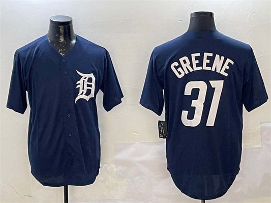Detroit Tigers #31 Riley Greene Navy Cool Base Stitched Baseball Jersey