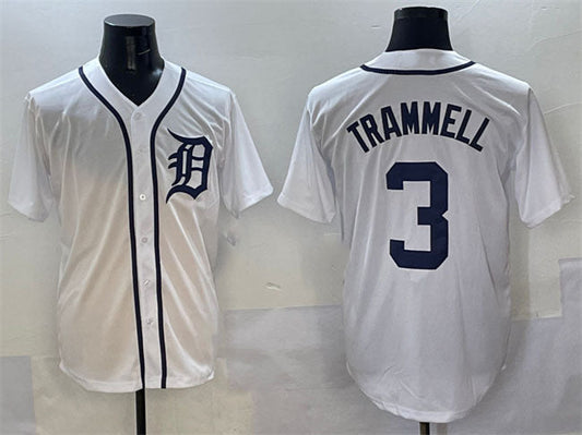Detroit Tigers #3 Alan Trammell White Cool Base Stitched Baseball Jersey