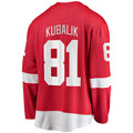 D.Red Wings #81 Dominik Kubalik Supporters Branded Home Breakaway Player Jersey Red Stitched American Hockey Jerseys