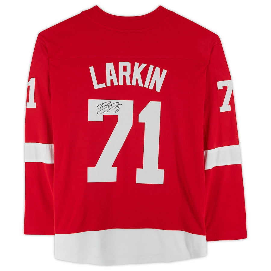 D.Red Wings #71 Dylan Larkin Supporters Authentic Autographed Supporters Breakaway Jersey Red Stitched American Hockey Jerseys