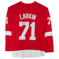D.Red Wings #71 Dylan Larkin Supporters Authentic Autographed Supporters Breakaway Jersey Red Stitched American Hockey Jerseys