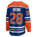 E.Oilers #28 Connor Brown Supporters Home Breakaway Jersey - Royal Stitched American Hockey Jerseys