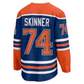 E.Oilers #74 Stuart Skinner Supporters Home Breakaway Player Jersey - Royal Stitched American Hockey Jerseys