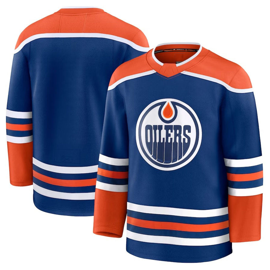 E.Oilers Supporters Home Premium Jersey - Royal Stitched American Hockey Jerseys